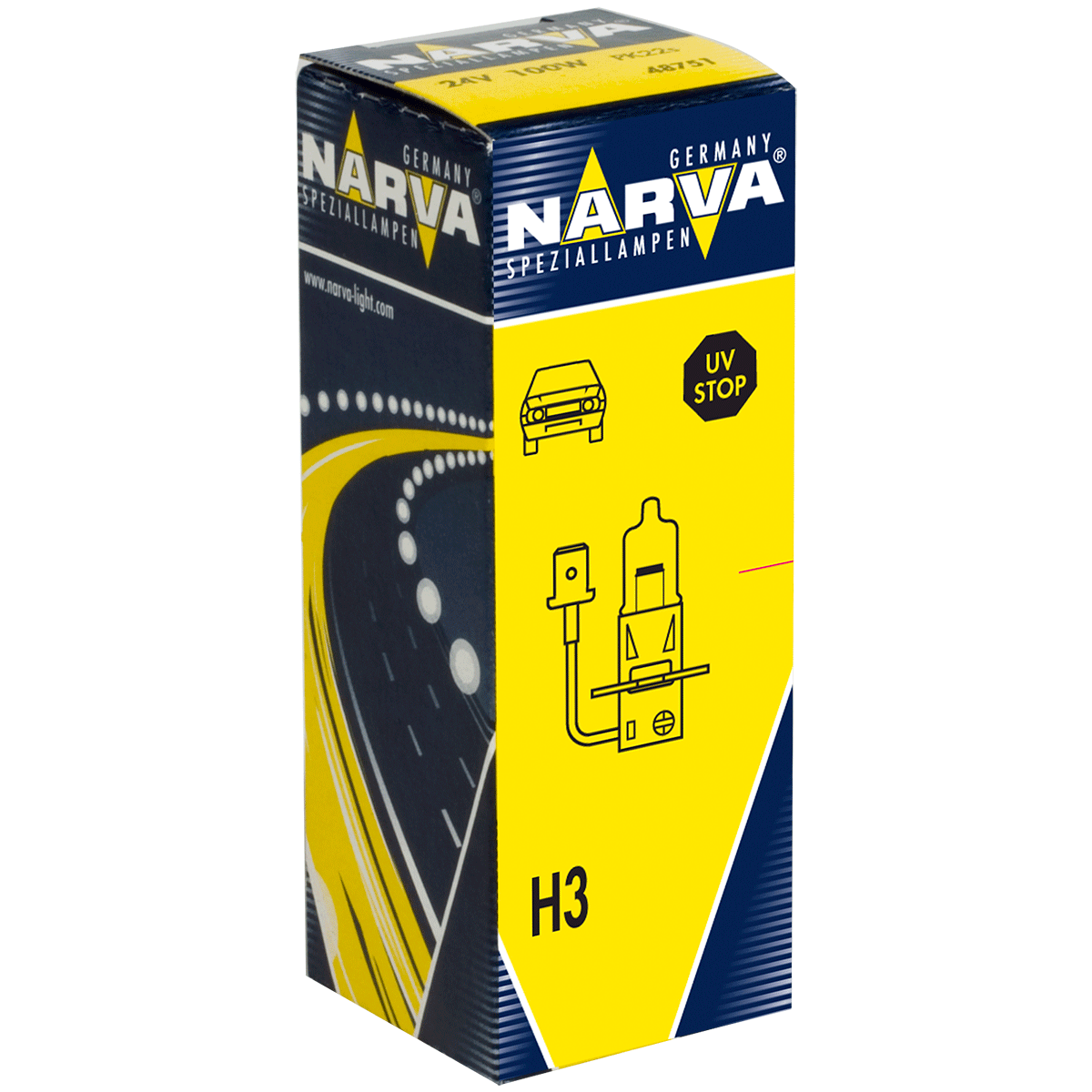 Купить лампа галогеновая narva H3 12V 55W PK22s в Новосибирске ...